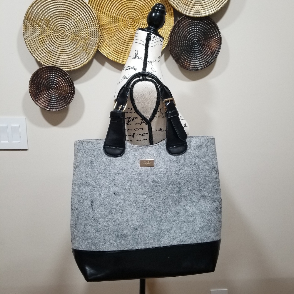 HUGO BOOS Parfum Shoulder Bag Color Black and Gray, Double Straps....